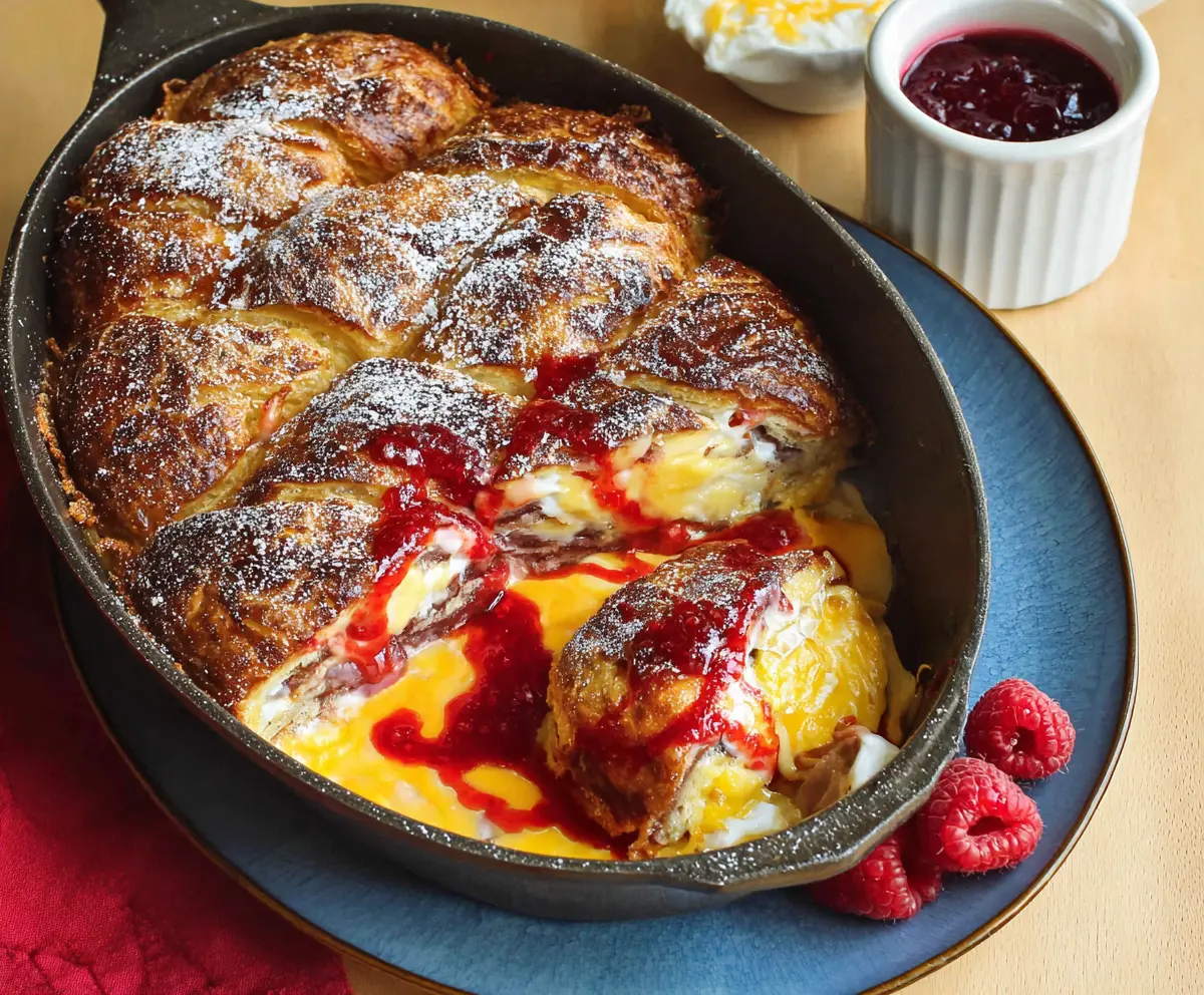 Easy Monte Cristo Croissant Casserole