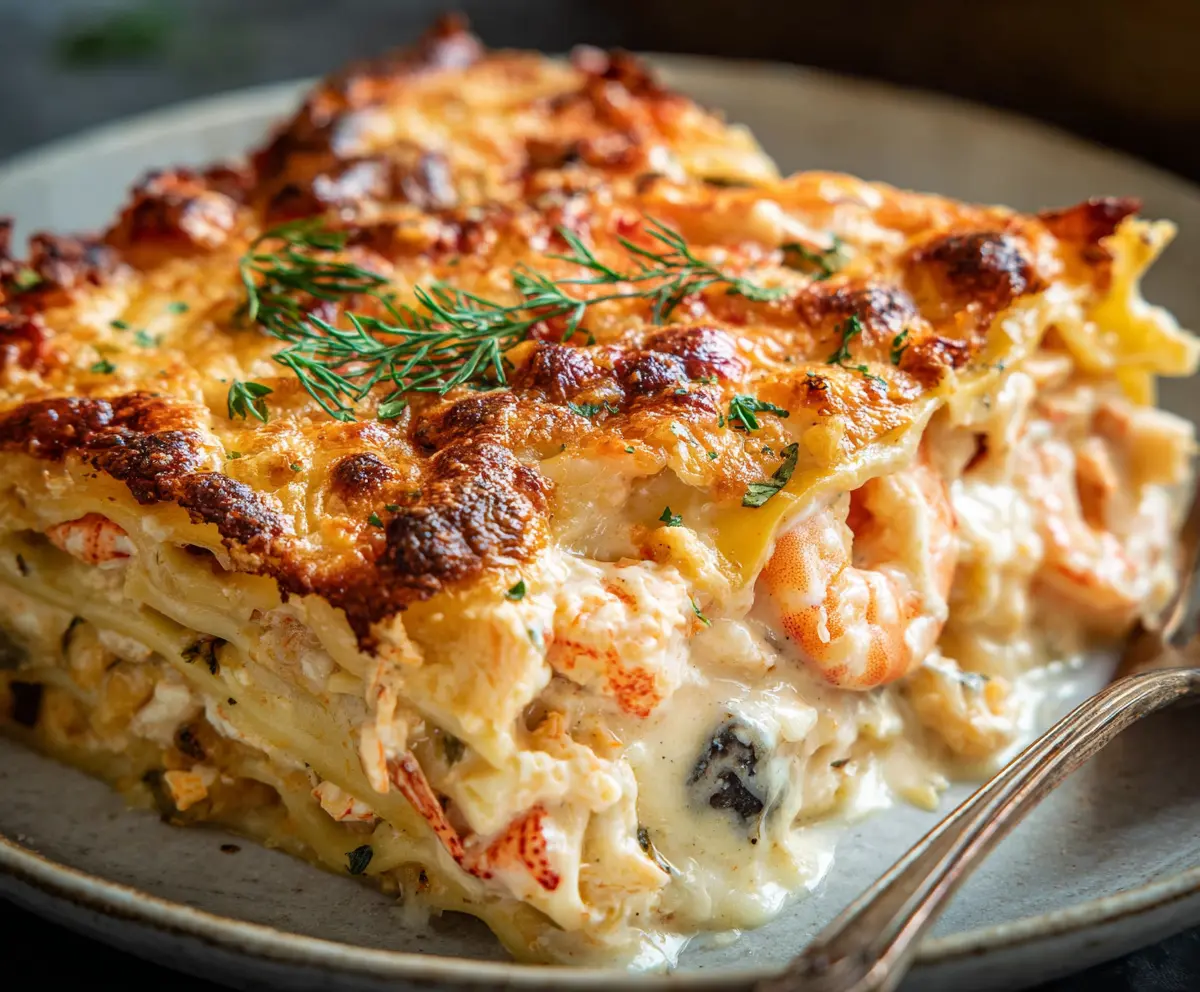 Creamy Lobster & Shrimp Seafood Lasagna