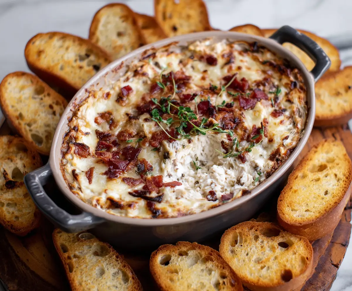 Easy Caramelized Onion Bacon Dip
