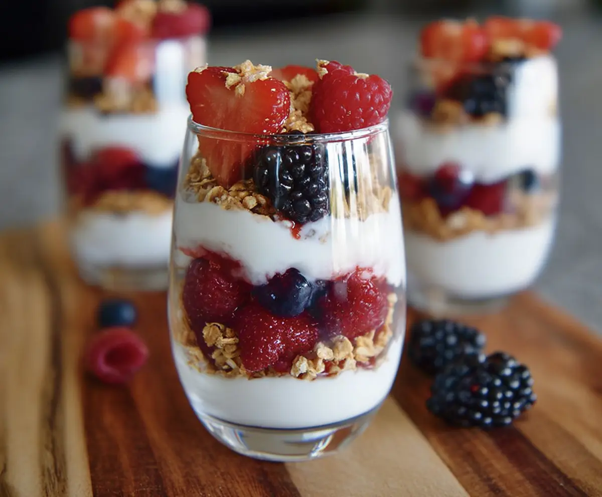 Easy Greek Yogurt Berry Parfaits