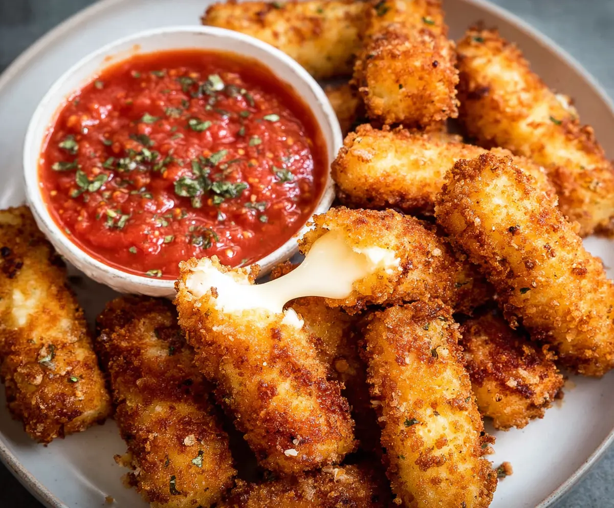 Crispy Homemade Mozzarella Sticks