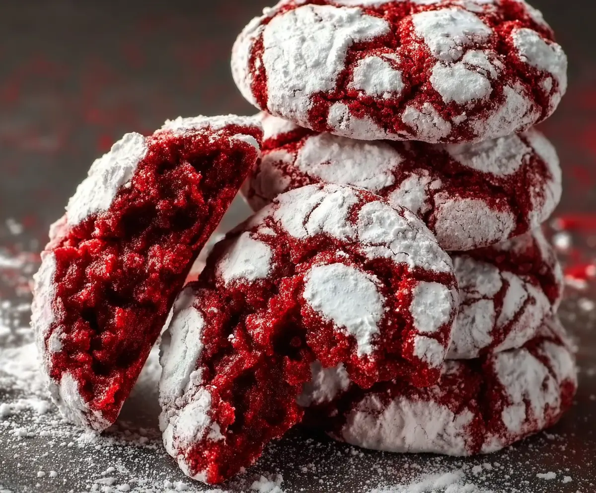 Easy Red Velvet Crinkle Cookies