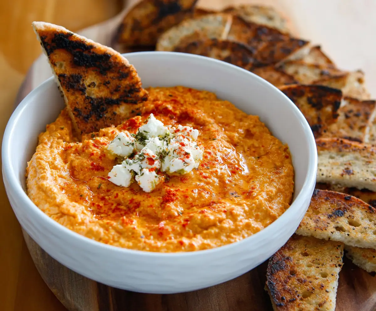 Easy Roasted Red Pepper Feta Dip