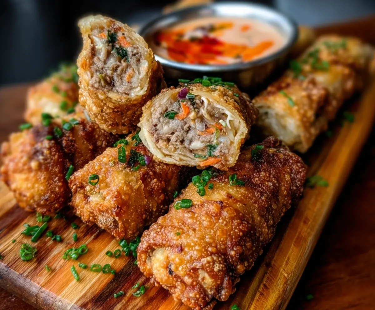Delicious Voodoo Egg Rolls with crispy exterior and colorful filling, perfect for a flavorful appetizer.