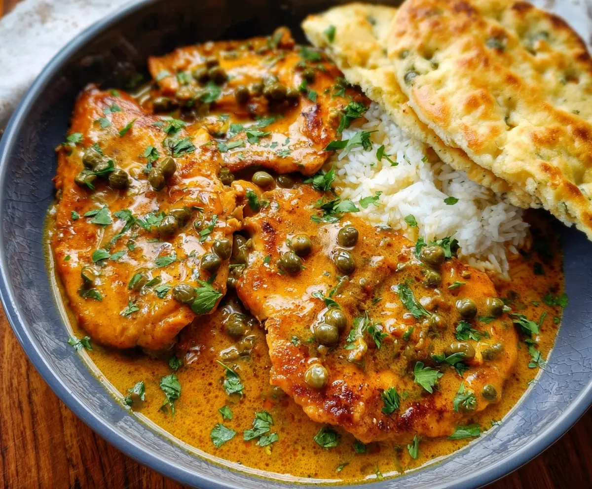 Delicious Back-Pocket Caper-Butter Chicken served on a plate with fresh herbs