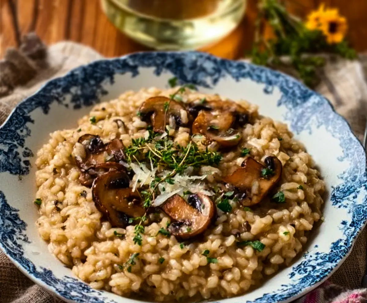 Easy Creamy Mushroom Risotto for Two