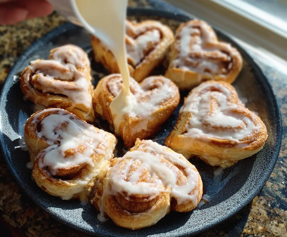Cute Heart-Shaped Cinnamon Rolls