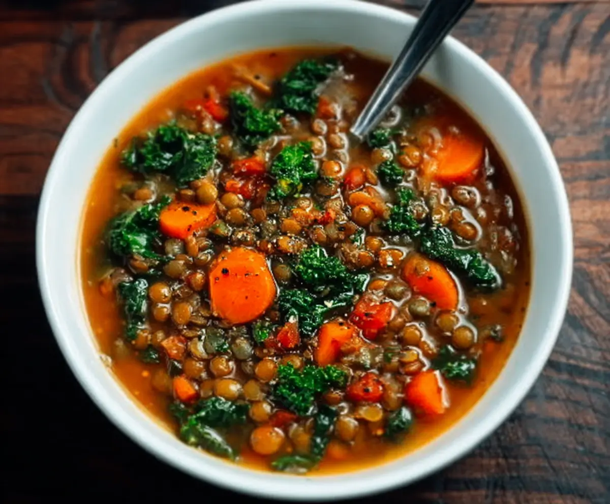 Easy Lentil Soup with Kale & Carrots