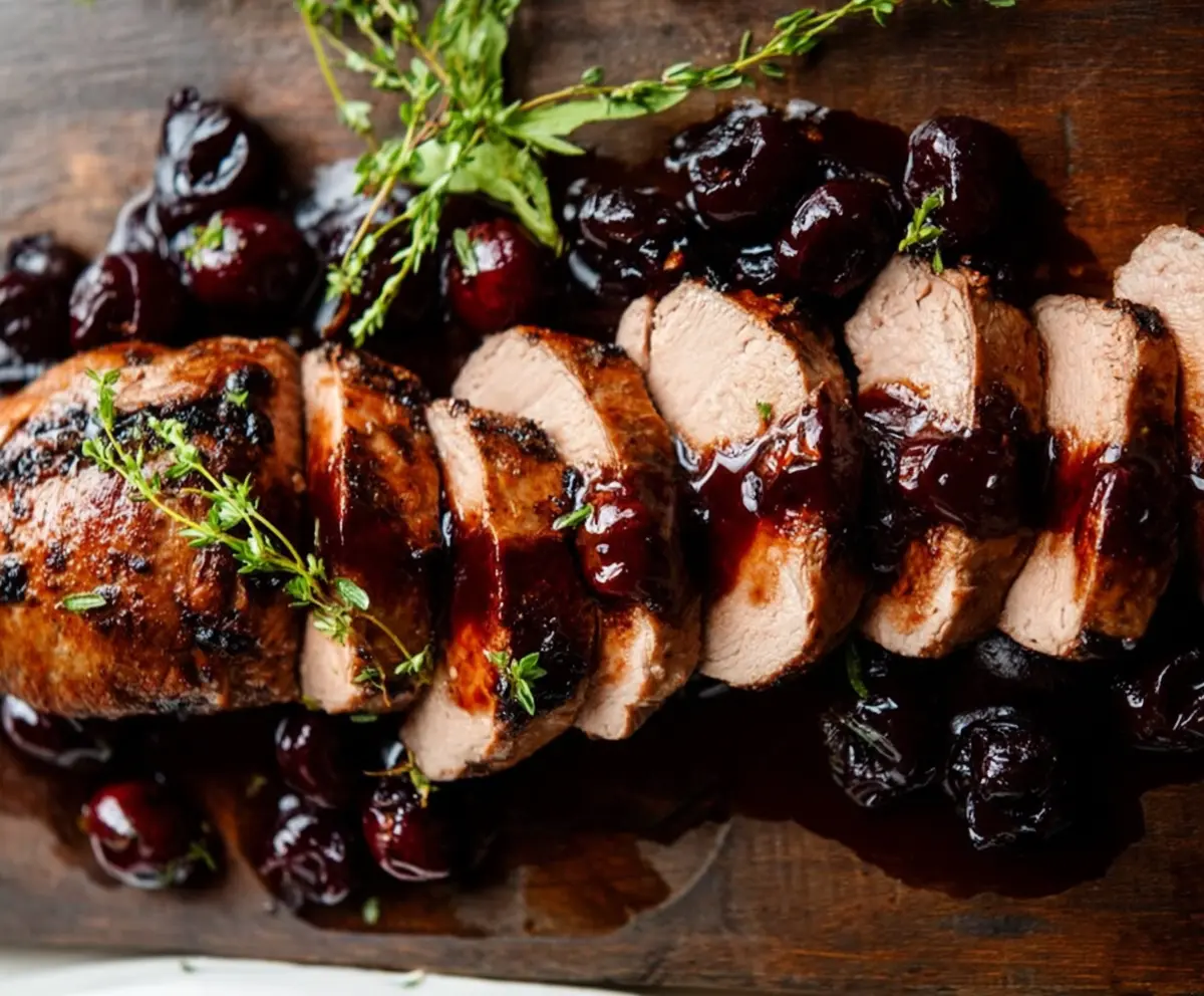 Easy Pork Tenderloin with Agrodolce Cherries