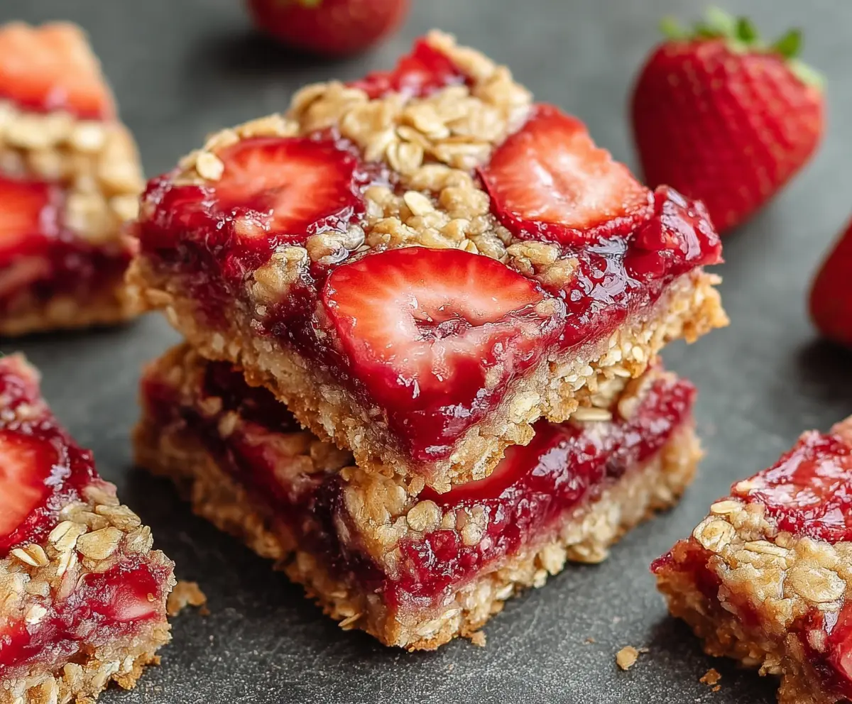Easy Strawberry Oatmeal Bars Recipe