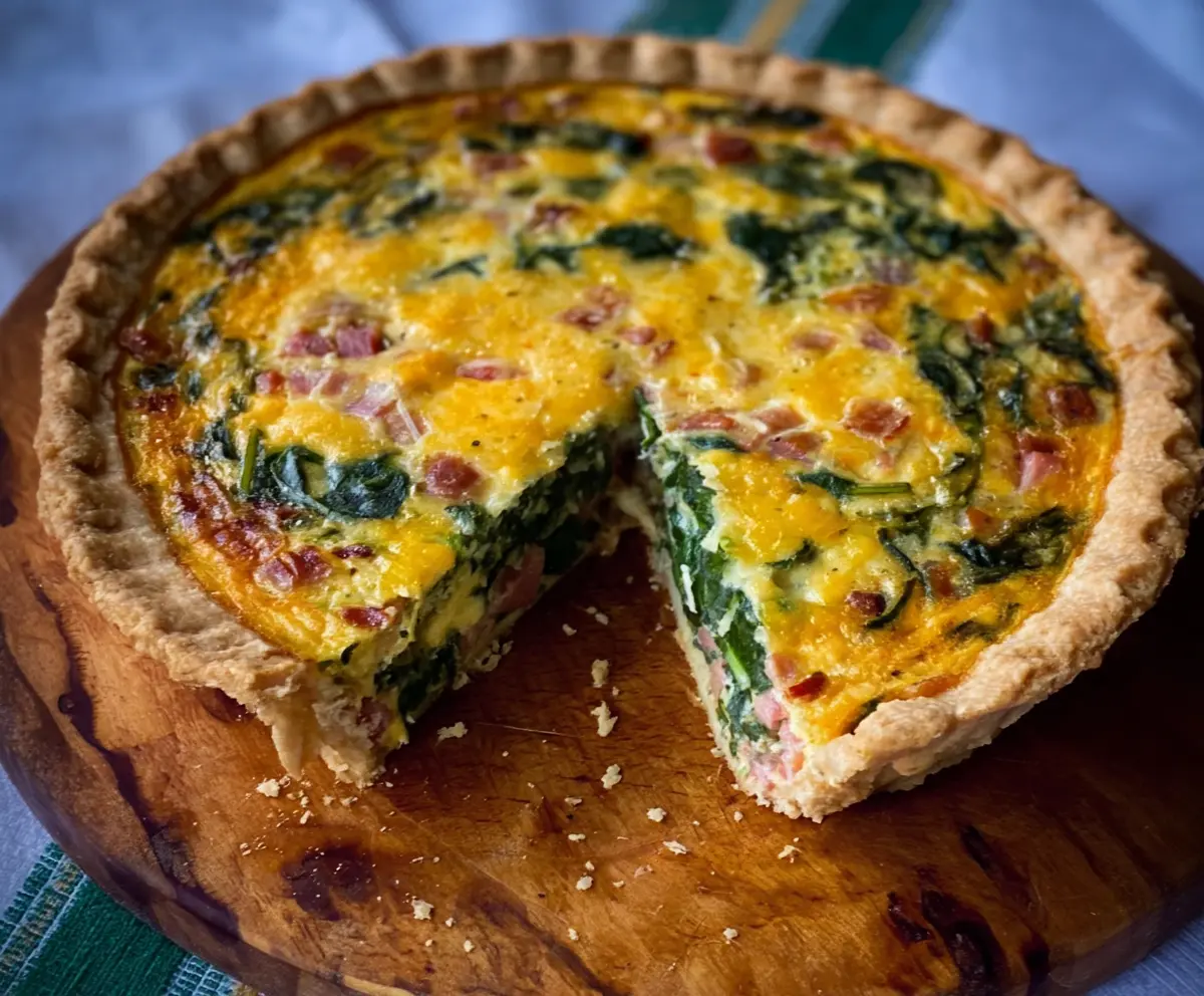 Easy Easter Ham & Spinach Quiche