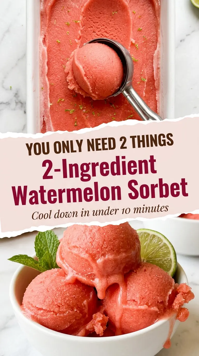 2-Ingredient Watermelon Sorbet refreshing icy