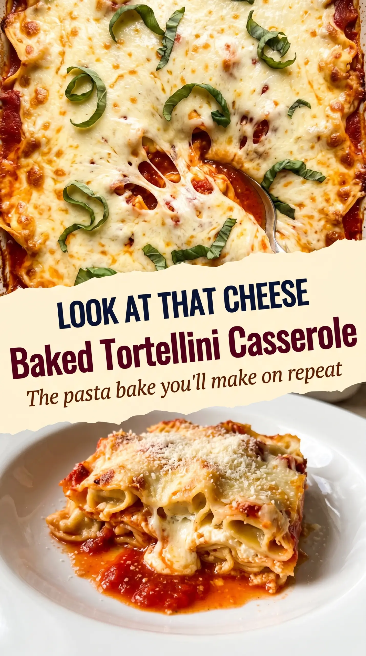 baked tortellini casserole with marinara cheesy baked pasta