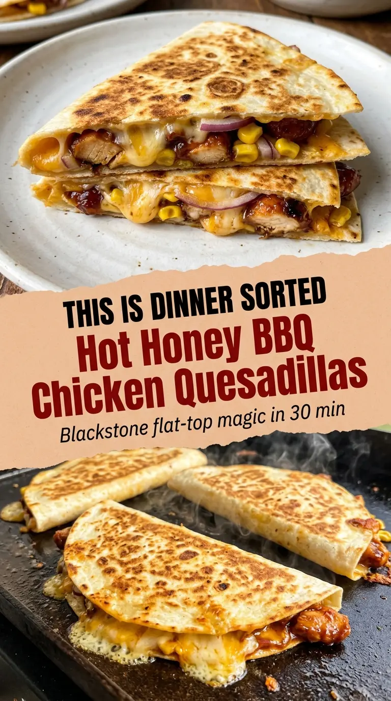 Blackstone Hot Honey BBQ Chicken Quesadillas