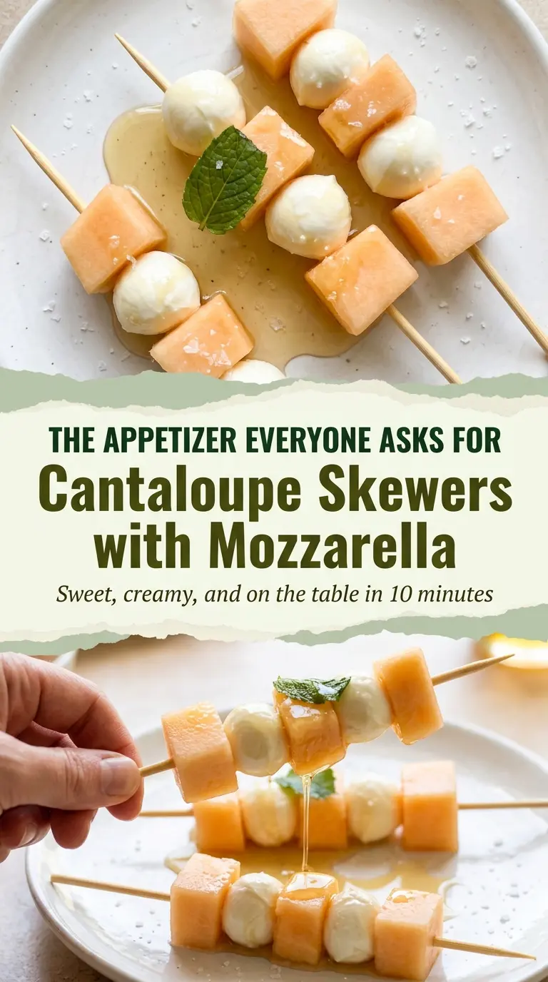Cantaloupe Skewers with Mozzarella