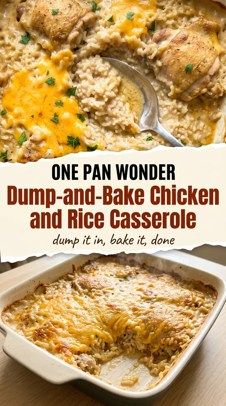 Dump-and-bake chicken and rice casserole creamy cheesy