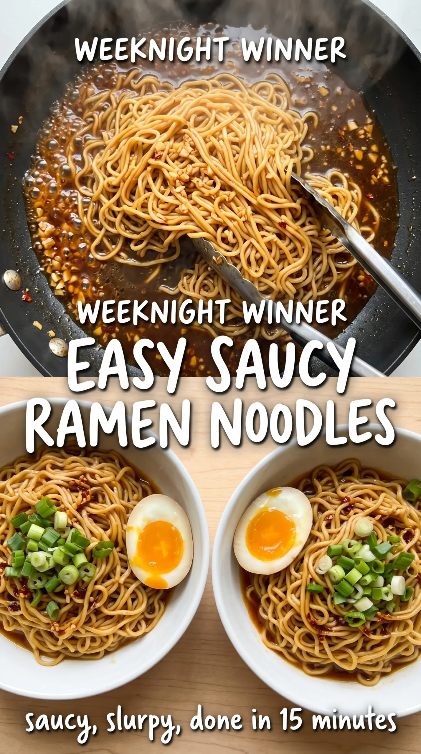 Easy Saucy Ramen Noodles glossy savory