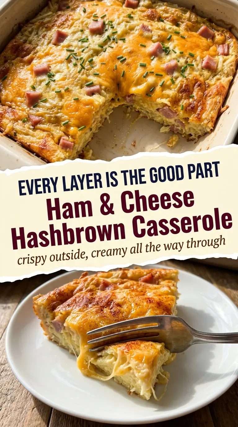 Ham and Cheese Hashbrown Casserole cheesy golden casserole