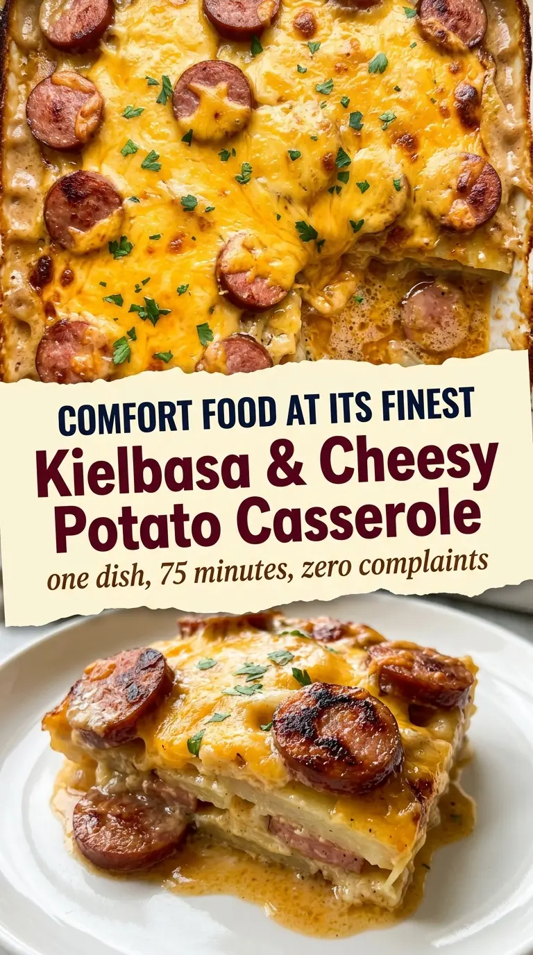 Hearty Kielbasa and Cheesy Potato Casserole smoky cheesy comforting