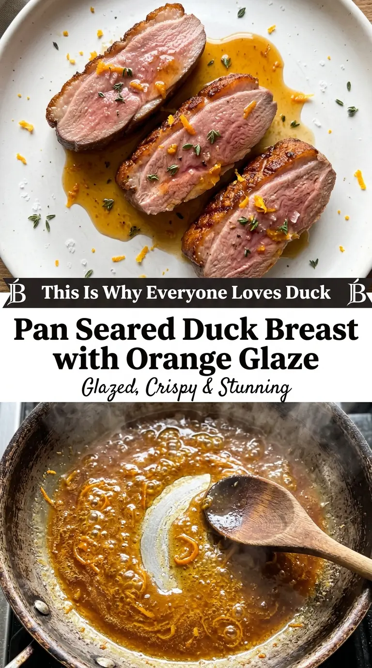 Pan Seared Duck Breast with Orange Glaze crispy citrus