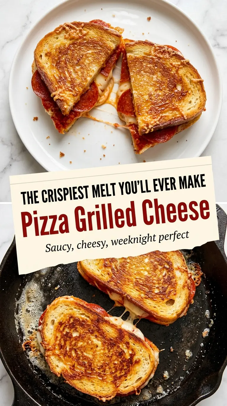Pizza Grilled Cheese crispy melty saucy