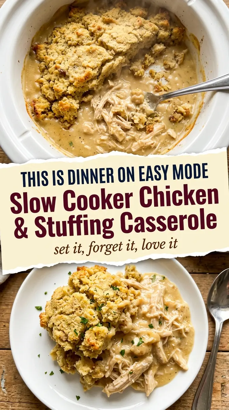 Slow cooker chicken and stuffing casserolei