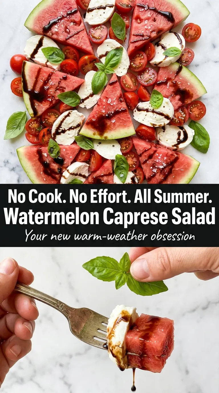 Watermelon Caprese Salad fresh juicy colorful