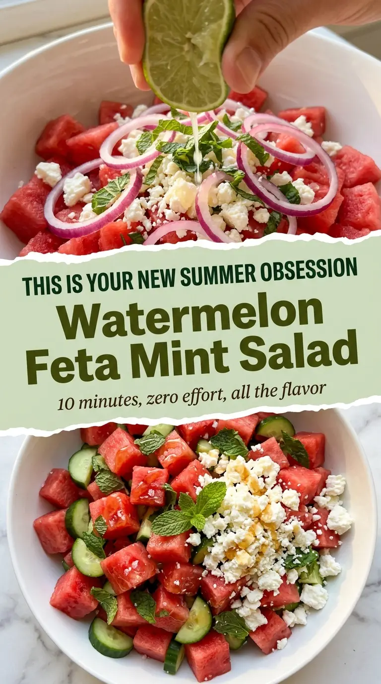 Watermelon Feta Mint Salad juicy crisp refreshing