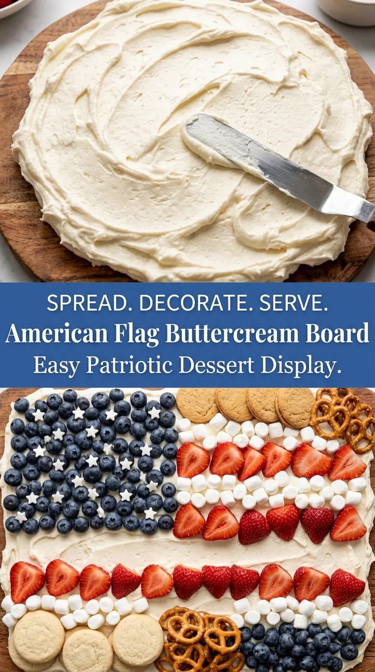 American Flag Buttercream Board