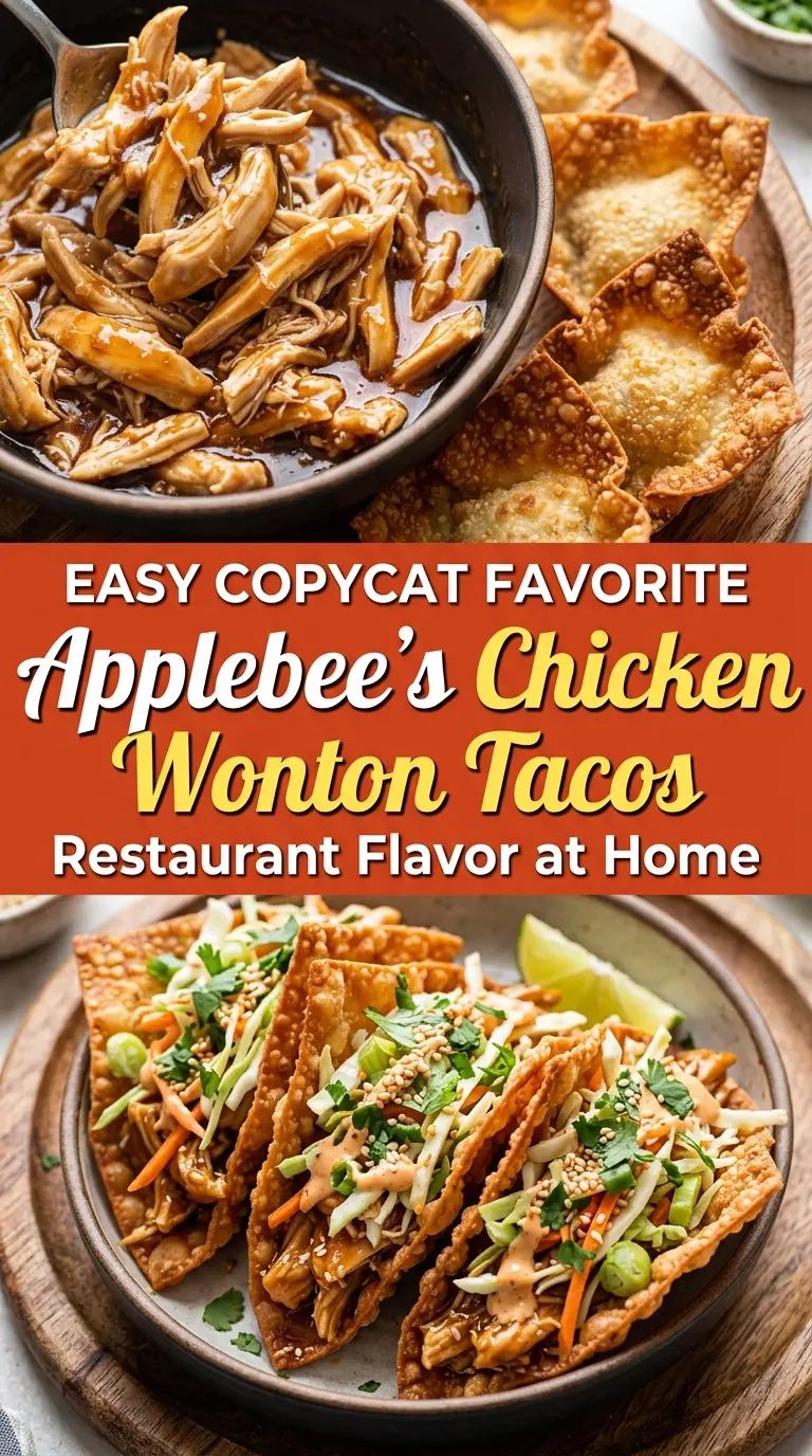 Applebee's Chicken Wonton Tacos Copycat crispy chicken slaw
