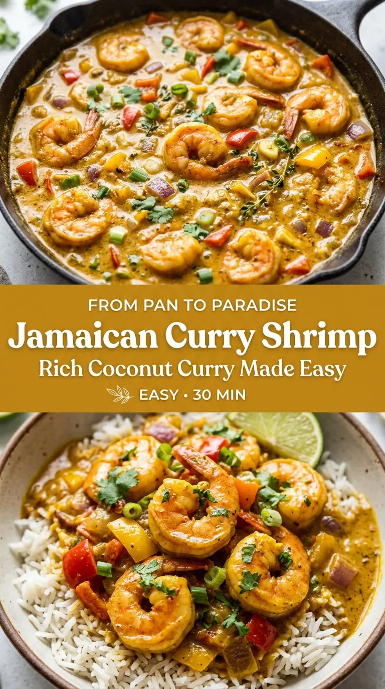 Authentic Jamaican Curry Shrimp, creamy, aromatic, Caribbean