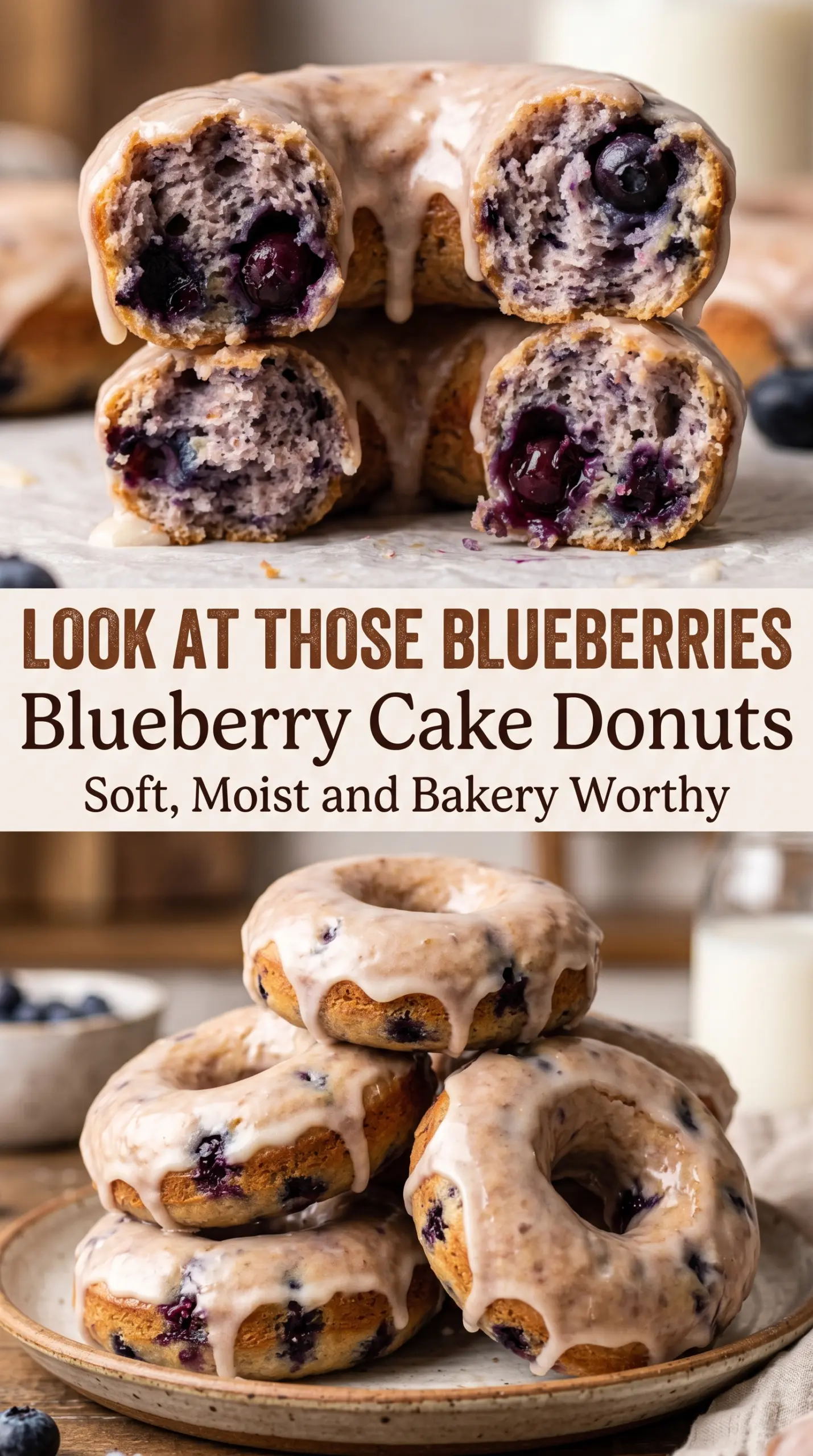 Blueberry Cake Donuts soft glazed bakery-style