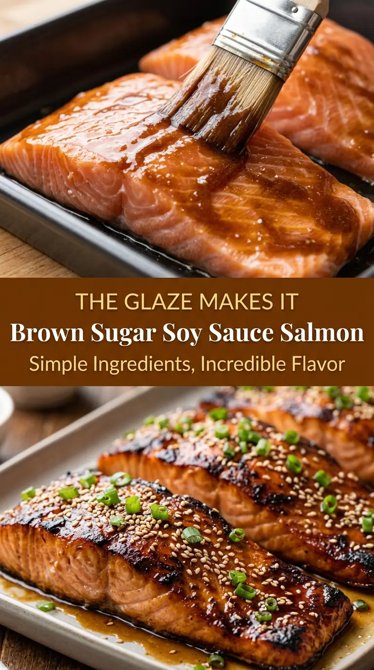 Brown Sugar Soy Sauce Glazed Salmon sweet savory caramelized