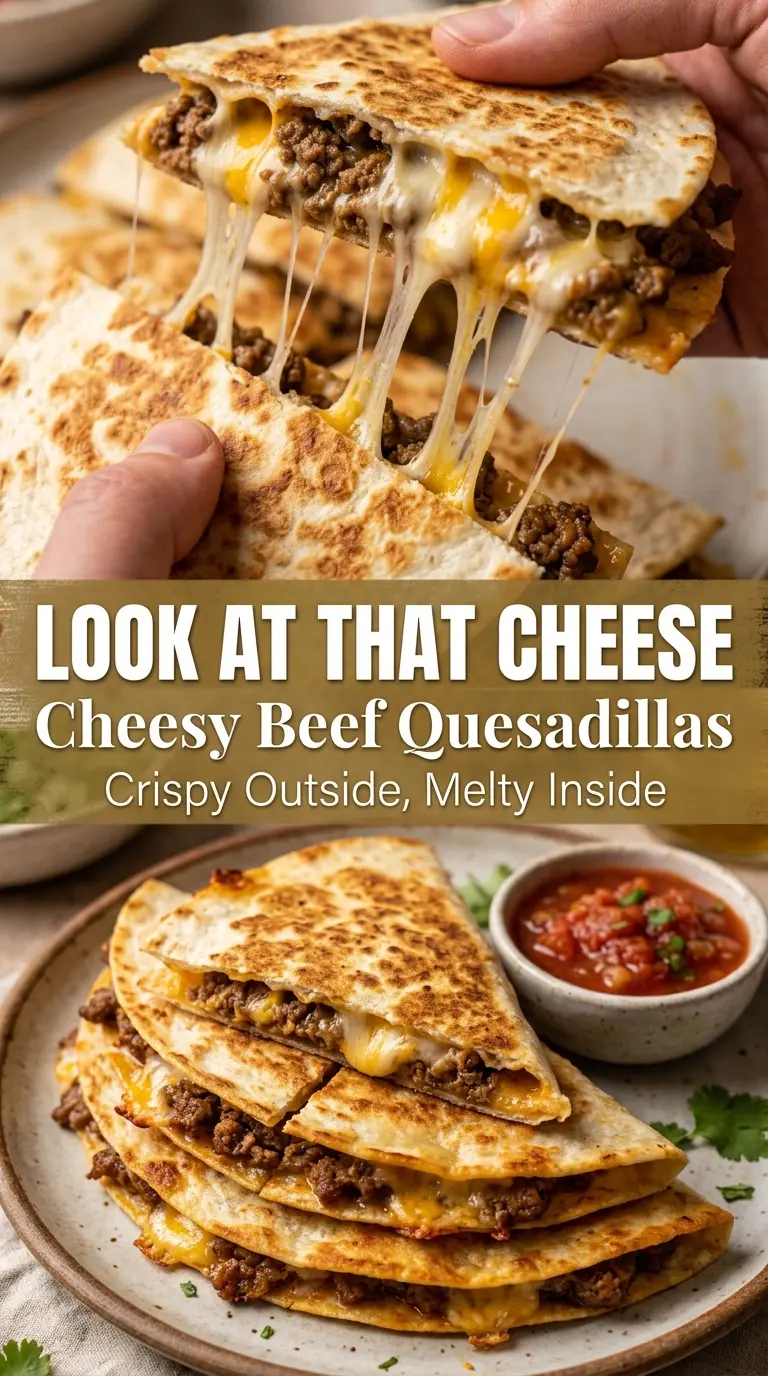 Cheesy Beef Quesadillas