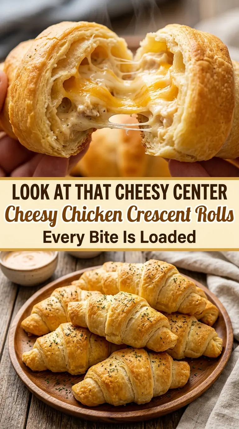 Cheesy Chicken Crescent Rolls flaky creamy