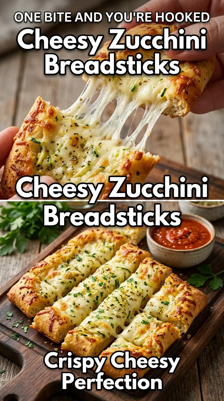 Cheesy Zucchini Breadsticks crispy melted low-carb