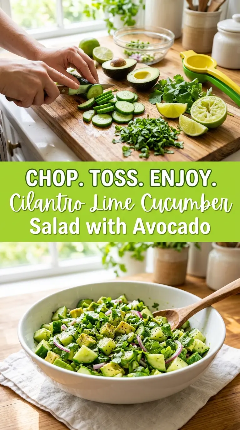 Cilantro Lime Cucumber Salad with Avocado fresh crisp