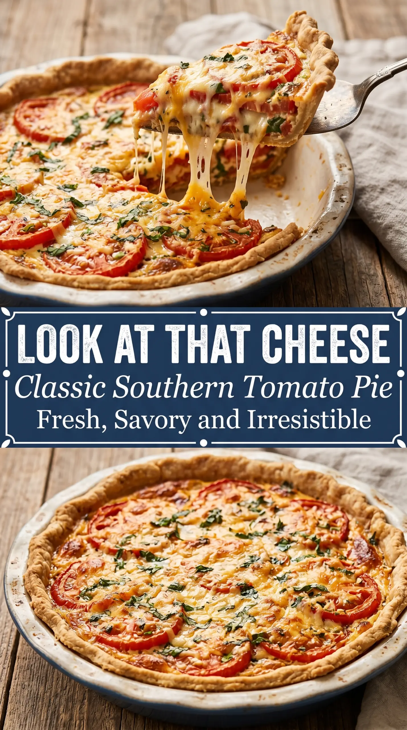 Classic Southern Tomato Pie juicy cheesy flaky