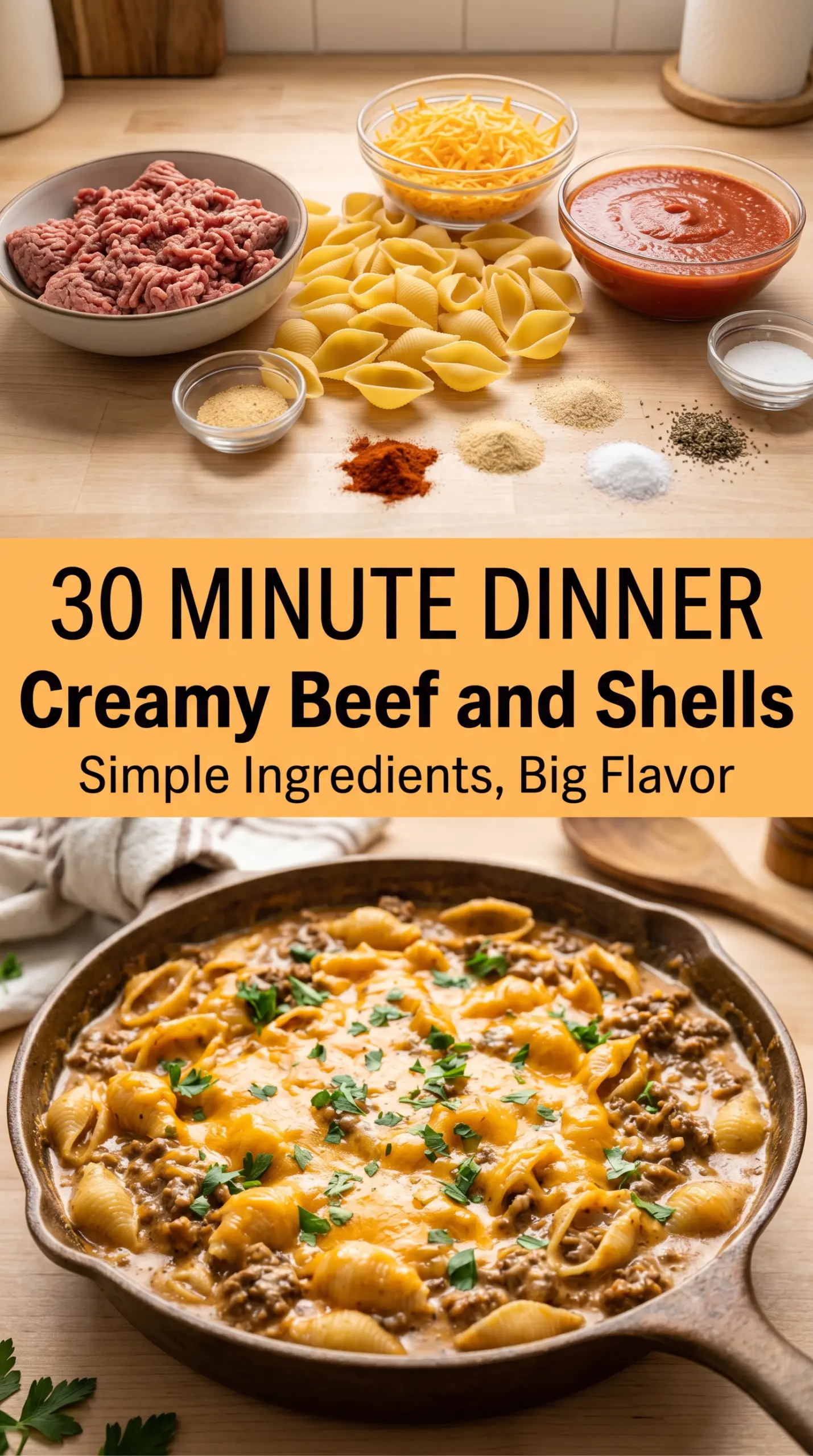 Creamy Beef and Shells