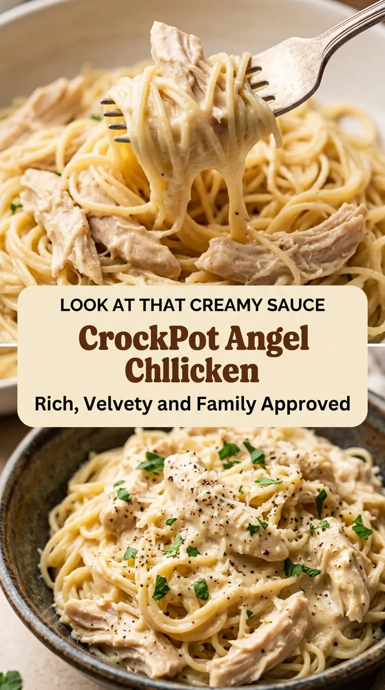 Creamy CrockPot Angel Chicken rich creamy garlic-Parmesan