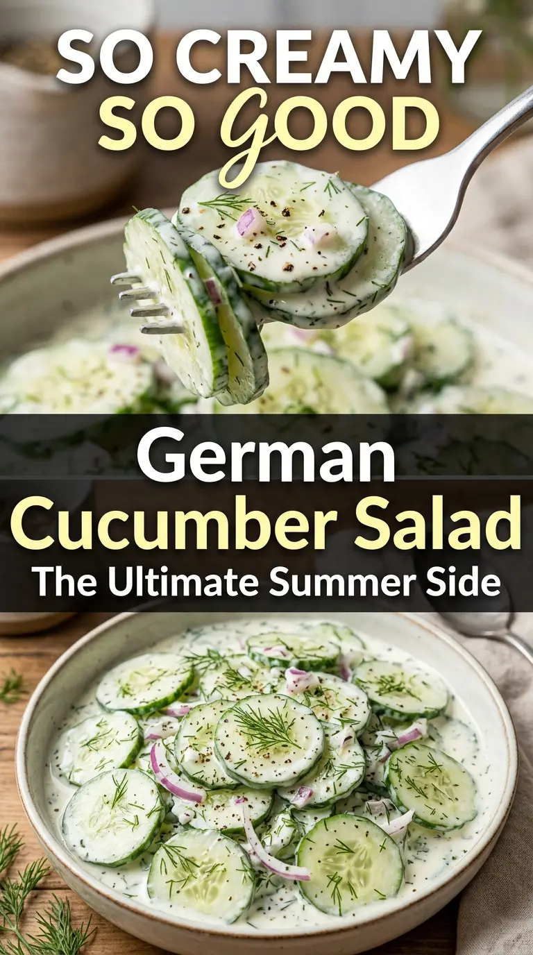 Creamy German cucumber salad cool creamy dill