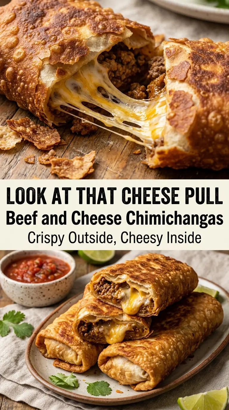 Beef and Cheese Chimichangas