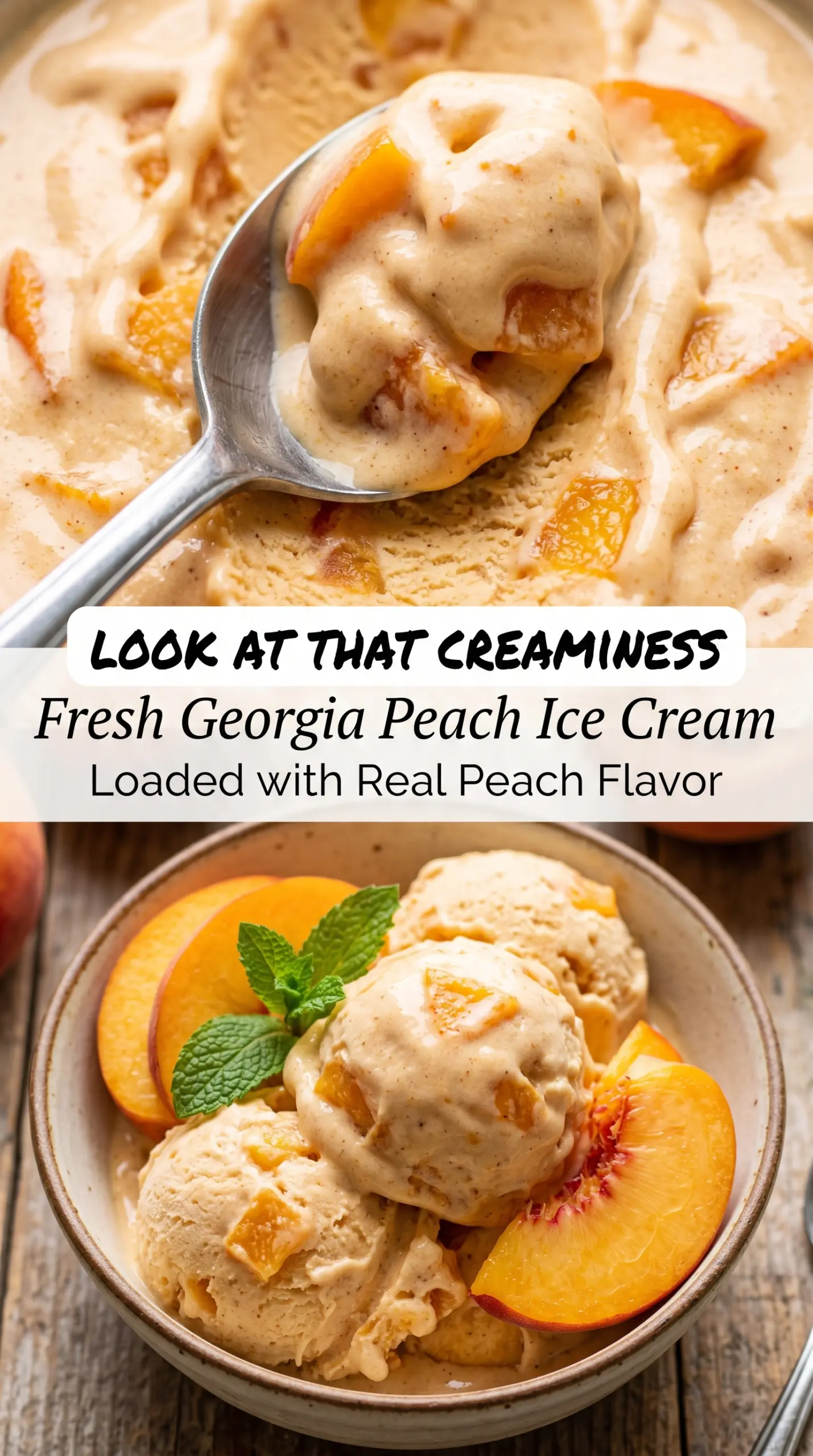 Fresh Georgia Peach Ice Cream creamy peachy homemade