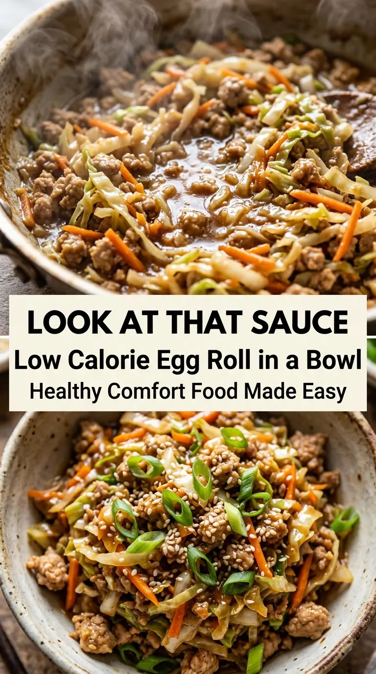 Low Calorie Egg Roll in a Bowl savory cabbage turkey