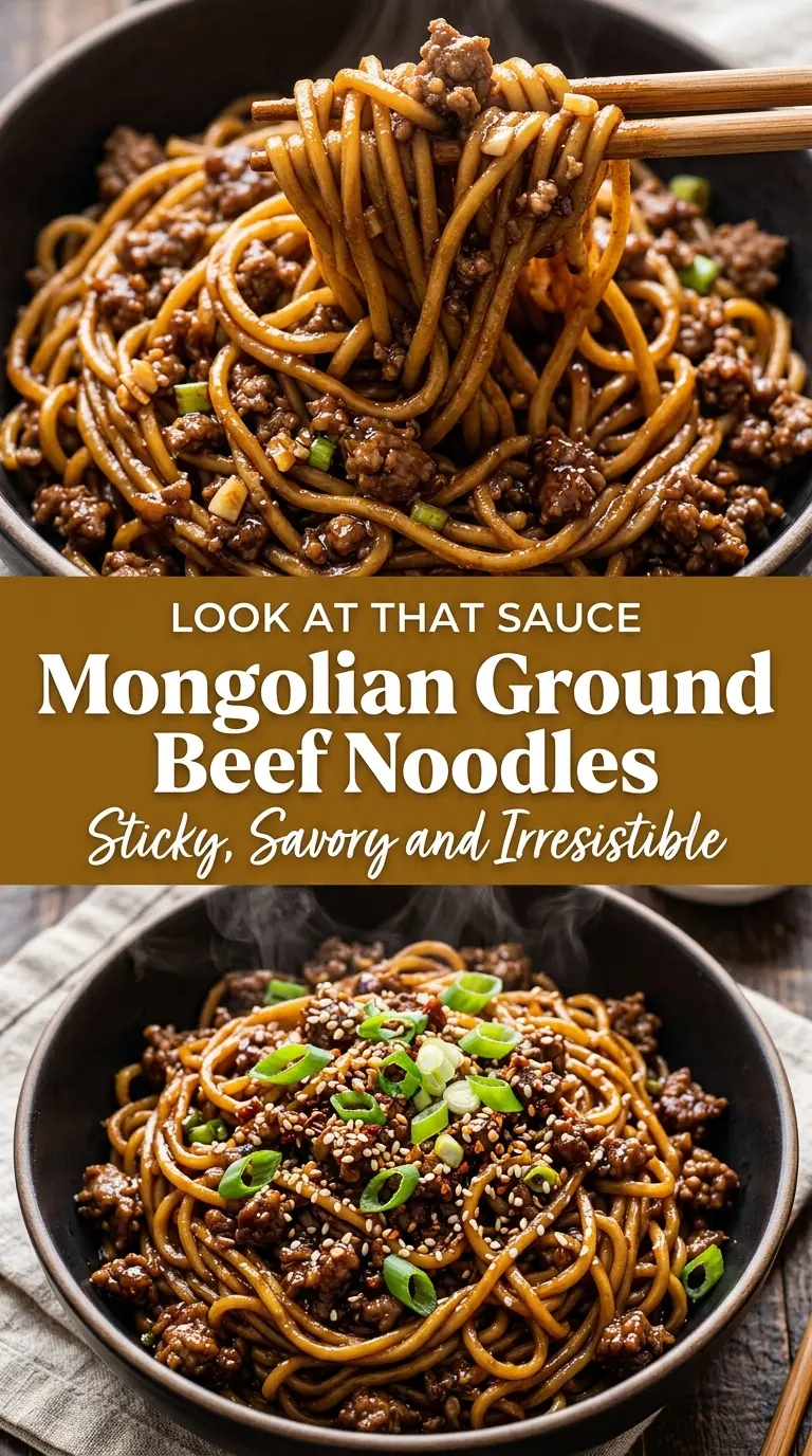 Mongolian Ground Beef Noodles