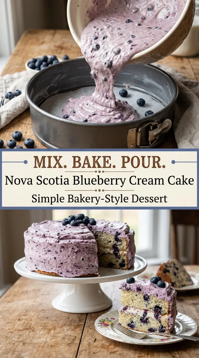 Nova Scotia Blueberry Cream Cake tender blueberry creamy