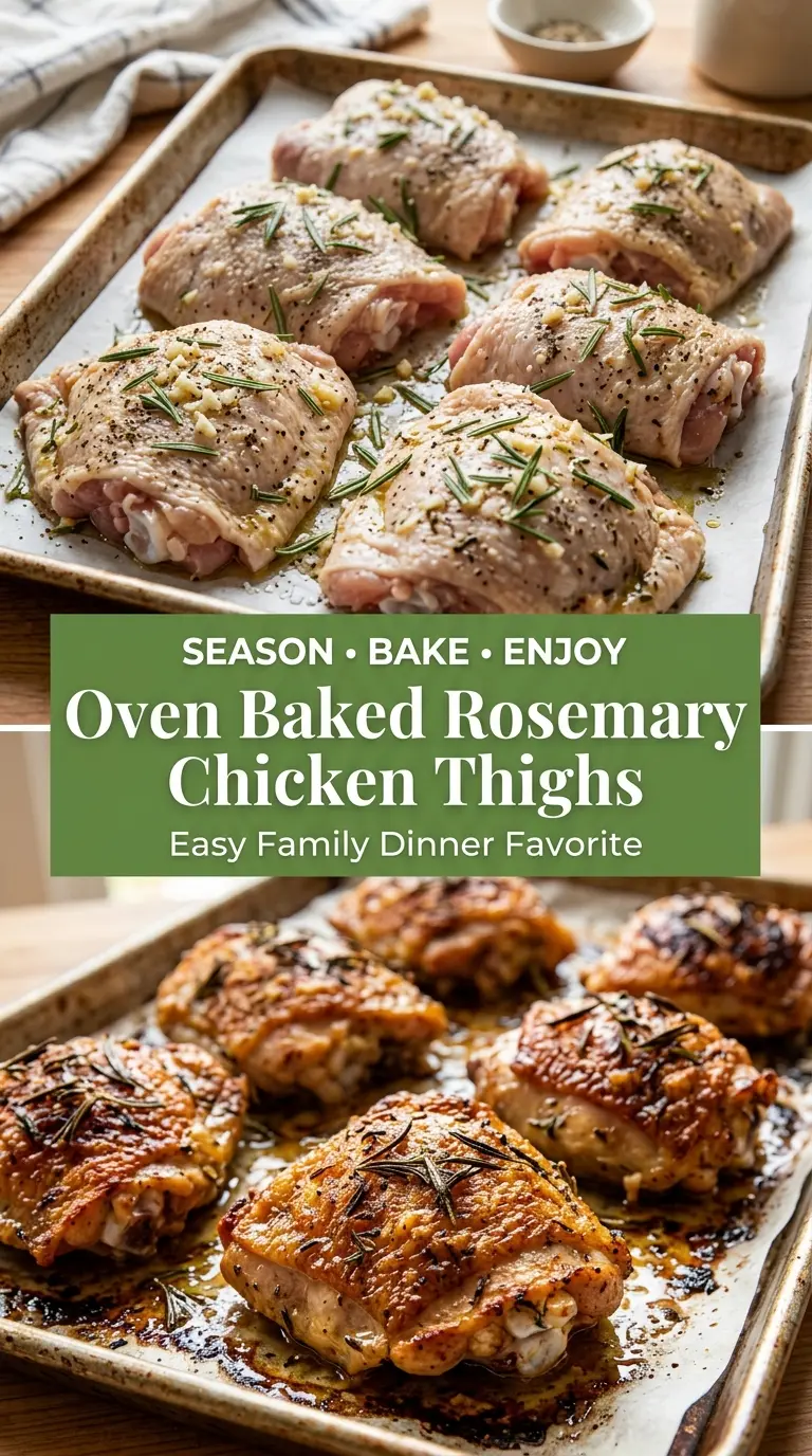 Oven Baked Rosemary Chicken Thighs juicy rosemary garlic