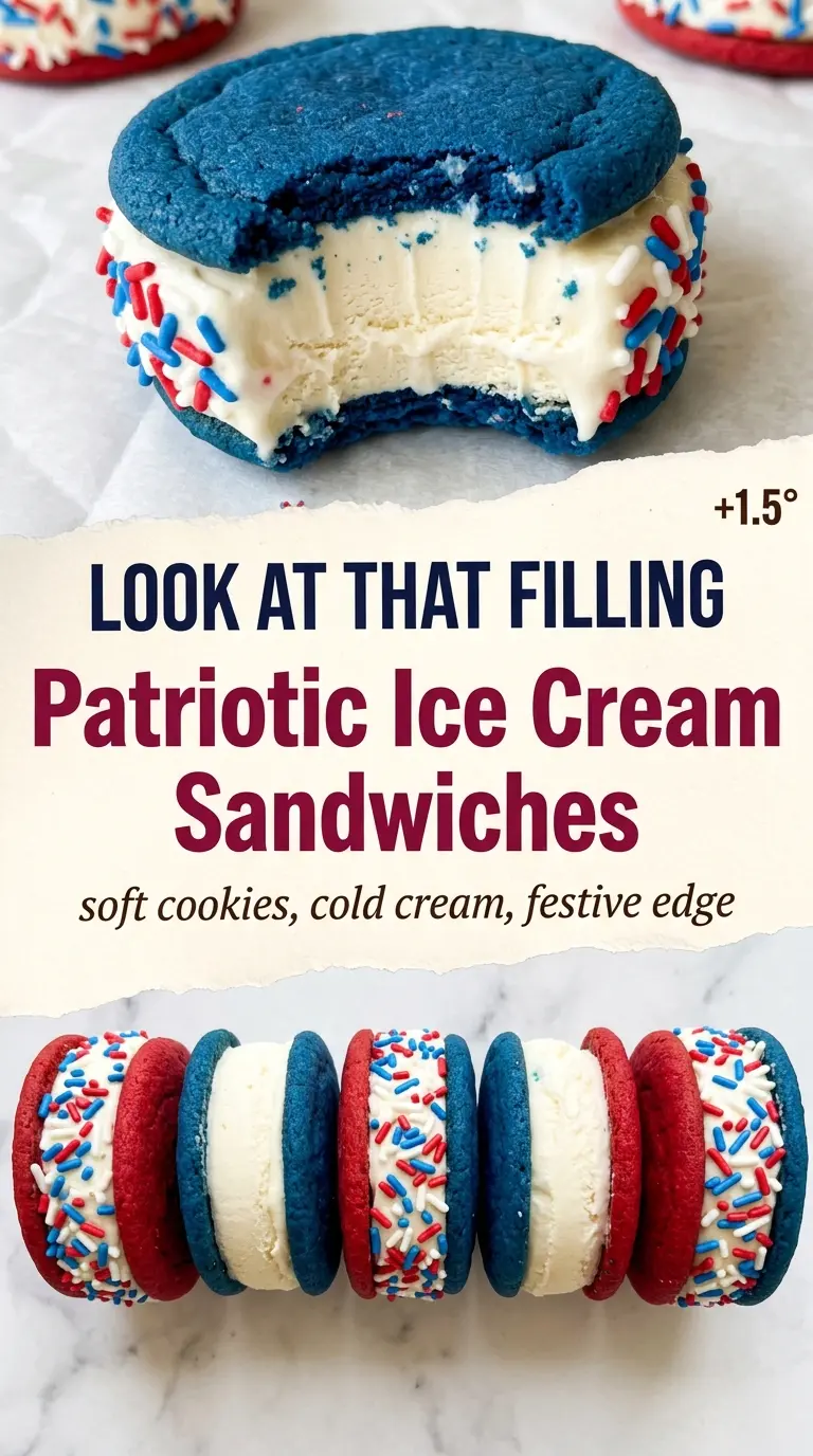 Patriotic Ice Cream Sandwiches festive frozen dessert