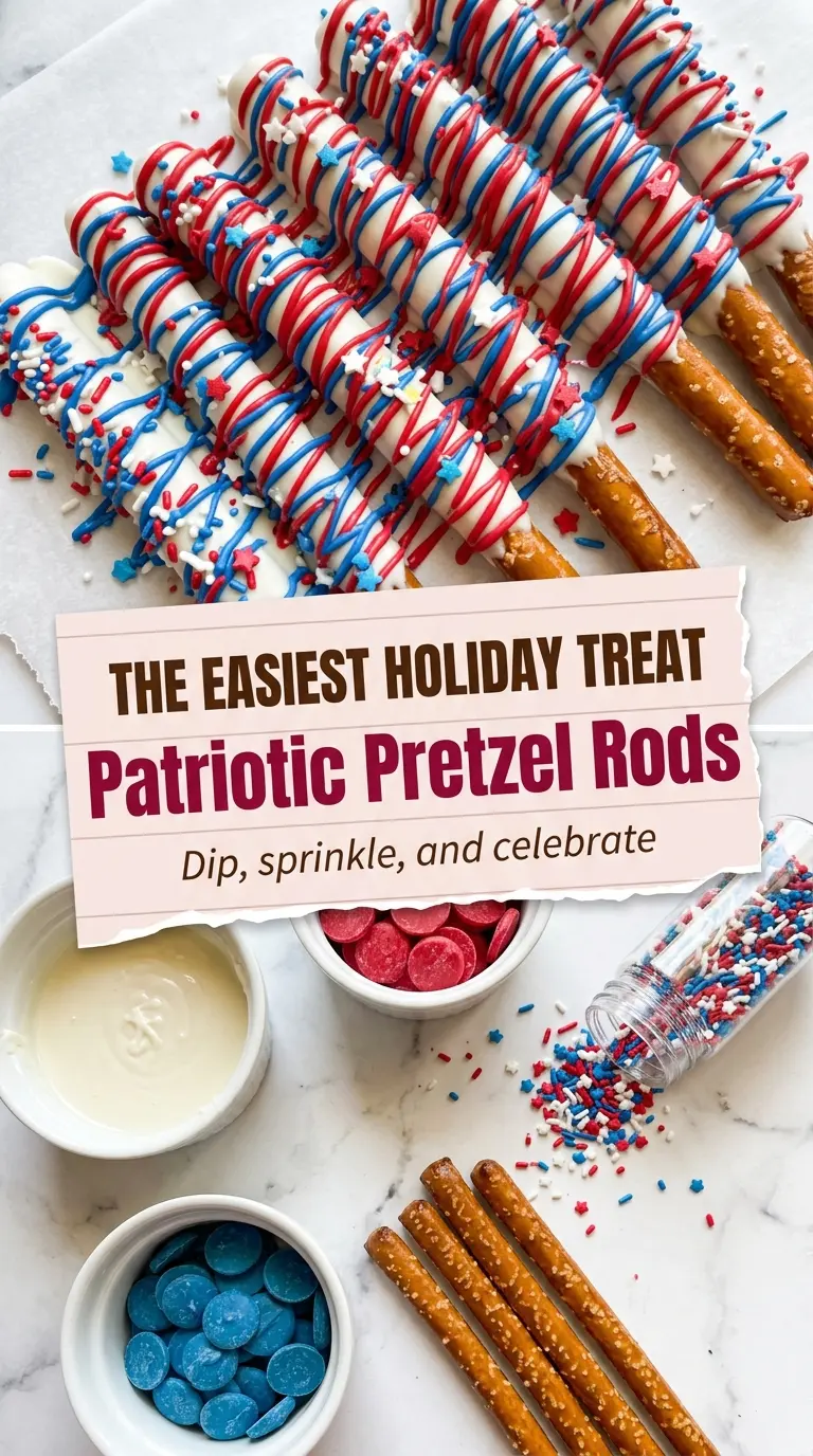 Patriotic Pretzel Rods red white blue