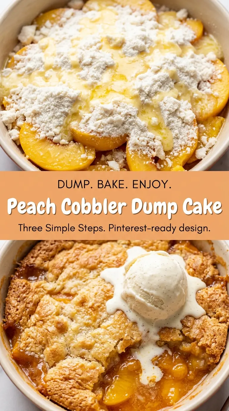 Peach Cobbler Dump Cake juicy buttery golden